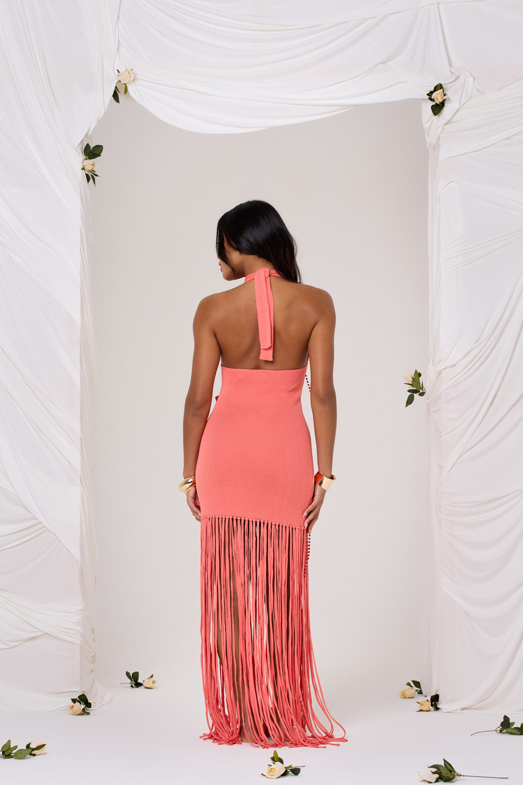 CECILLE CROCHET FLOWER MAXI DRESS