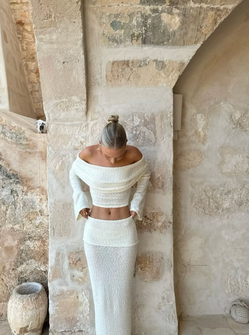 Celeste | Off-Shoulder Textured Set