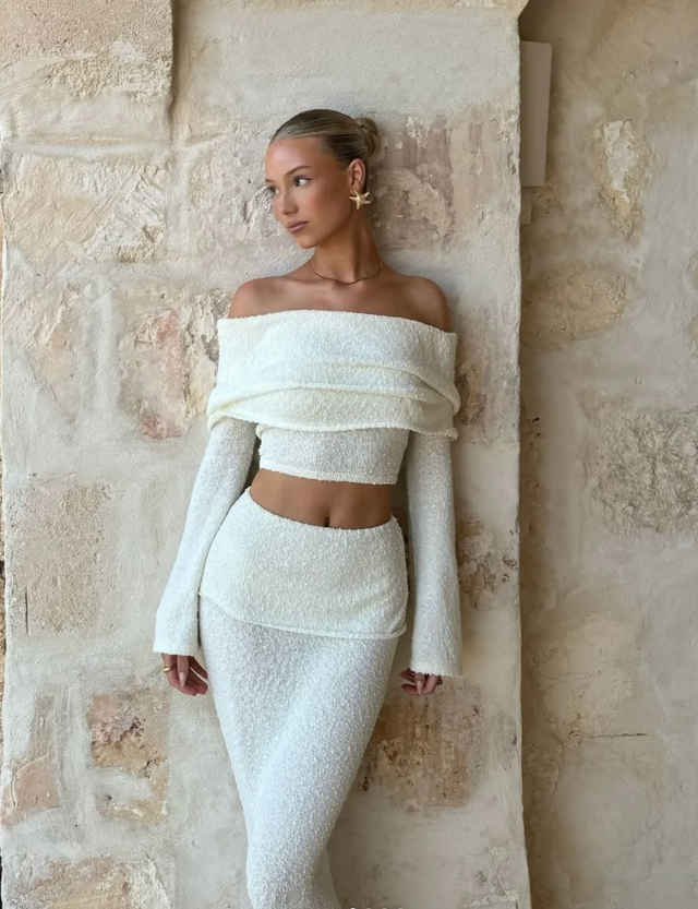 Celeste | Off-Shoulder Textured Set