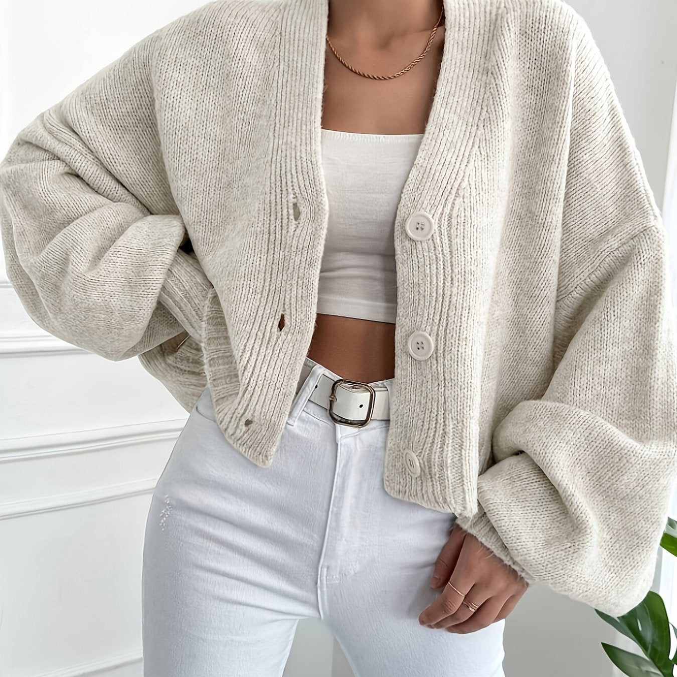 Cozy Knit Button Cardigan | Oversized Fit