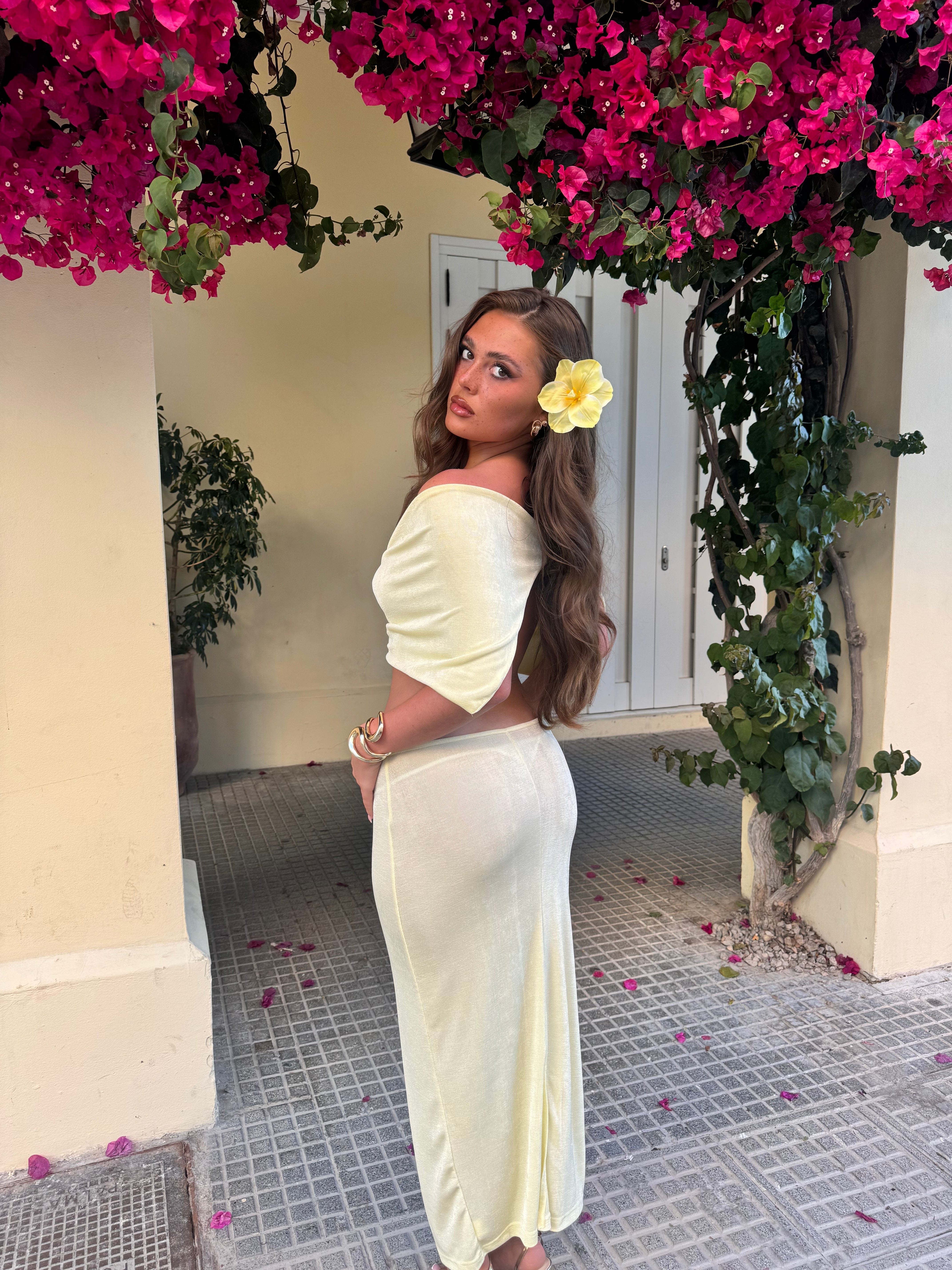 The ‘TULIP’ lemon maxi dress