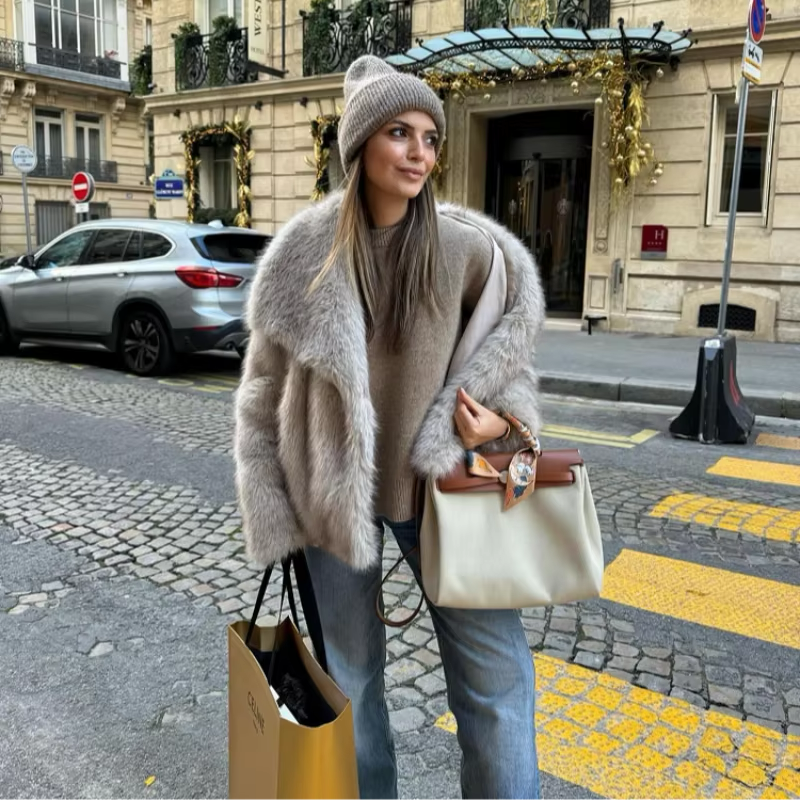 VelvetFur Luxe Coat | Elegant Warmth