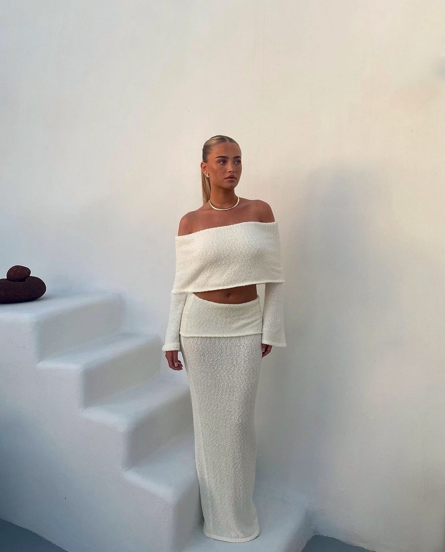 Celeste | Off-Shoulder Textured Set